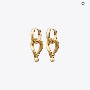 TORY BURCH 18k Gold-Plated Wishbone Huggie Earrings
